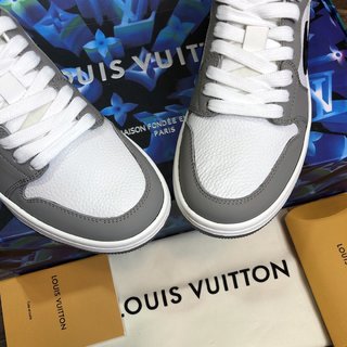 Replica LV x AJ1 Lace-up Sneakers in black