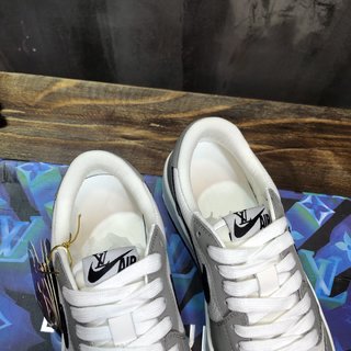 Replica LV x AJ1 Lace-up Sneakers in black