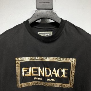 Replica Fendi*Ver Fendace logo T-shirt