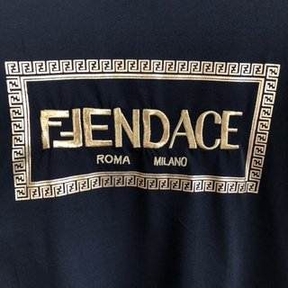 Replica Fendi*Ver Fendace logo T-shirt