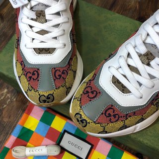 Replica Gucci Gg Rhyton Multicolor Yellow Sneakers Shoes