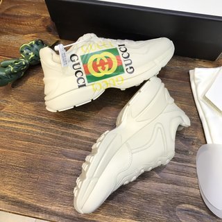 Replica Gucci Rhython Leather Sneaker 'Square Logo'