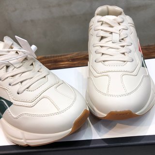 Replica Gucci Cream Leather Rhyton Low Top Sneakers