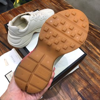 Replica Gucci Cream Leather Rhyton Low Top Sneakers