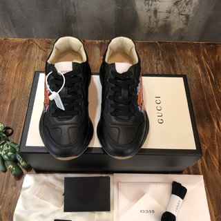 Replica GUCCI Calfskin Tiger Print Mens Rhyton Sneakers