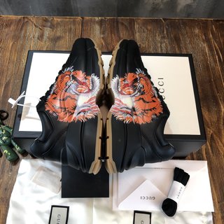 Replica GUCCI Calfskin Tiger Print Mens Rhyton Sneakers