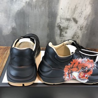 Replica GUCCI Calfskin Tiger Print Mens Rhyton Sneakers