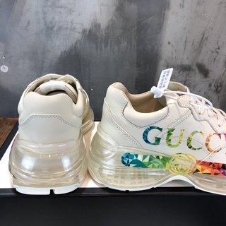 Replica Gucci Clunky Sneakers for Men Customized Rainbow Pattern