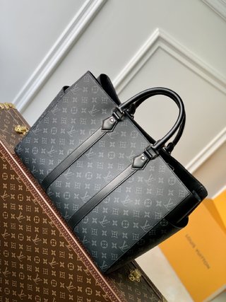 Replica LOUIS VUITTON Sac Plat 24h Eclipse Monogram Eclipse