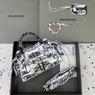 Replica Balenciaga | Women Xs Neo Cagole Leather Shoulder Bag Optic White Unique