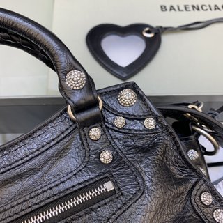 Replica Balenciaga black Neo Cagole mini leather tote bag