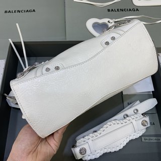 Replica Balenciaga | Women Xs Neo Cagole Leather Shoulder Bag Optic White Unique