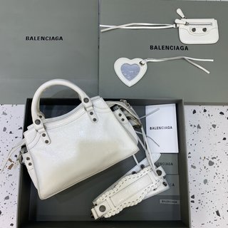 Replica Balenciaga | Women Xs Neo Cagole Leather Shoulder Bag Optic White Unique