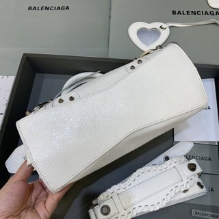 Replica Balenciaga | Women Xs Neo Cagole Leather Shoulder Bag Optic White Unique