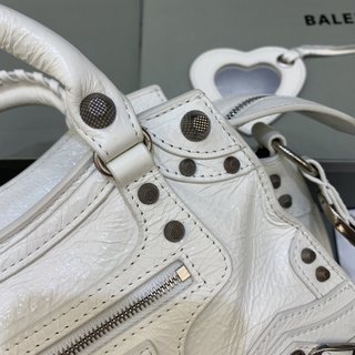 Replica Balenciaga | Women Xs Neo Cagole Leather Shoulder Bag Optic White Unique