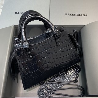 Replica The Bea Black Croc PU Zip Detail Mini Handbag One Size