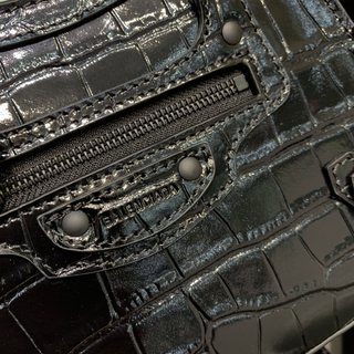 Replica The Bea Black Croc PU Zip Detail Mini Handbag One Size