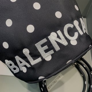 Replica Balenciaga - XS Wheel polka dot bucket bag - women - Polyamide - One Size - Black