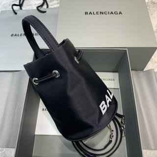 Replica Balenciaga - Wheel XS drawstring bucket bag - women - Recycled Polyamide - One Size - Black