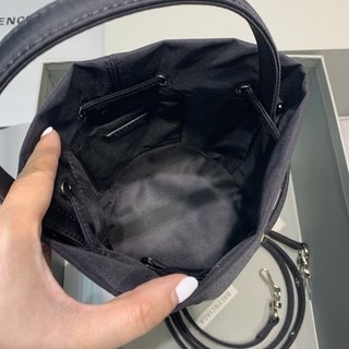 Replica Balenciaga - Wheel XS drawstring bucket bag - women - Recycled Polyamide - One Size - Black