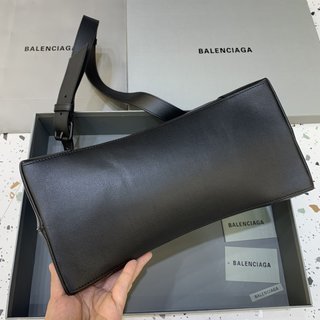 Replica Balenciaga | Women Small Hourglass Leather Shoulder Bag Black Unique