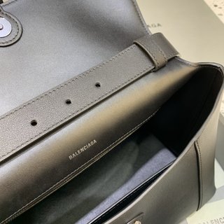 Replica Balenciaga | Women Small Hourglass Leather Shoulder Bag Black Unique