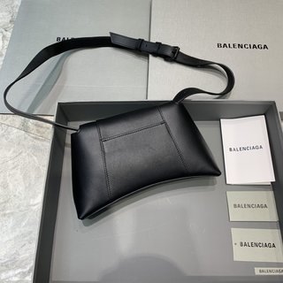 Replica Balenciaga | Women Small Hourglass Leather Shoulder Bag Black Unique