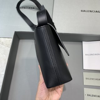 Replica Balenciaga | Women Small Hourglass Leather Shoulder Bag Black Unique