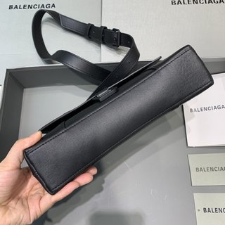 Replica Balenciaga | Women Small Hourglass Leather Shoulder Bag Black Unique