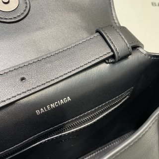 Replica Balenciaga | Women Small Hourglass Leather Shoulder Bag Black Unique