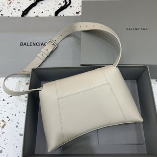 Replica Balenciaga Bags | Authentic Balenciaga Downtown Small Shoulder Bag With Silver Chain White Leather | Color: Silver/White | Size: See Description |