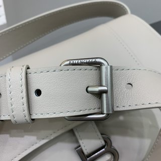 Replica Balenciaga Bags | Authentic Balenciaga Downtown Small Shoulder Bag With Silver Chain White Leather | Color: Silver/White | Size: See Description |