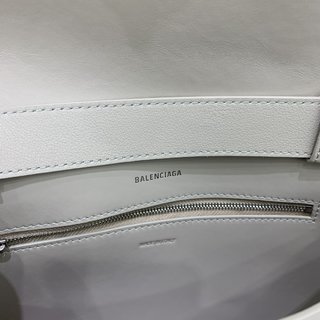 Replica Balenciaga Bags | Authentic Balenciaga Downtown Small Shoulder Bag With Silver Chain White Leather | Color: Silver/White | Size: See Description |