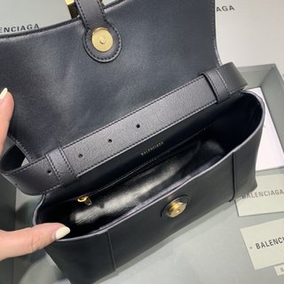 Replica Balenciaga - Downtown S Leather Bag - Womens - Black