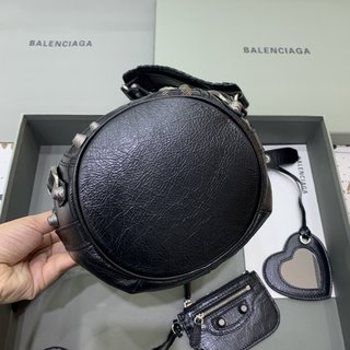 Replica Balenciaga Le Cagole Xs Lambskin Bucket Bag, Black, Women's, Handbags & Purses Bucket Bags