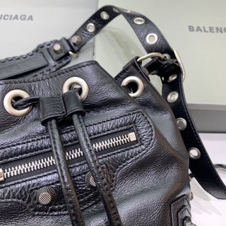 Replica Balenciaga Le Cagole Xs Lambskin Bucket Bag, Black, Women's, Handbags & Purses Bucket Bags