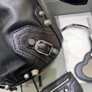 Replica Balenciaga Le Cagole Xs Lambskin Bucket Bag, Black, Women's, Handbags & Purses Bucket Bags