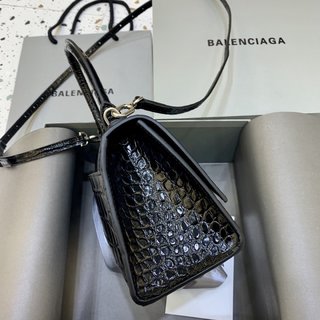 Replica Balenciaga - small Hourglass top-handle bag - women - Calf Leather - One Size - Grey