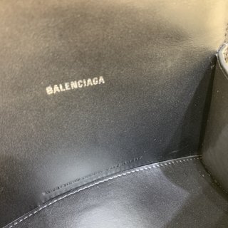 Replica Balenciaga Hourglass Xs Top Handle Bag - Noir Croc/Gold