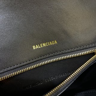 Replica Balenciaga Hourglass Gusset Pouch Crocodile Embossed - Black - Women's - Calfskin