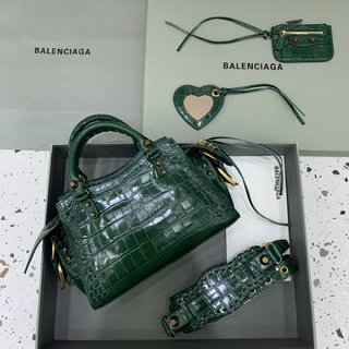 Replica Balenciaga - Classic Metalic Handbag - Trusted Luxury - Leather Green for Women