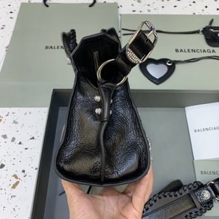 Replica Balenciaga black Neo Cagole mini leather tote bag | Browns