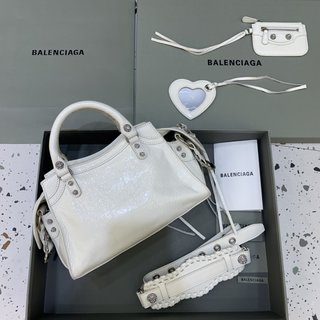 Replica Balenciaga | Women Xs Neo Cagole Leather Shoulder Bag Optic White Unique