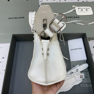 Replica Balenciaga | Women Xs Neo Cagole Leather Shoulder Bag Optic White Unique