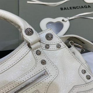 Replica Balenciaga | Women Xs Neo Cagole Leather Shoulder Bag Optic White Unique