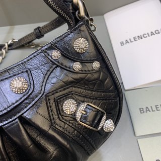 Replica Balenciaga Le Cagole Mini Shoulder Bag - Black/Silver