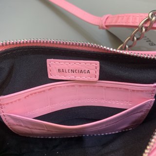 Replica Balenciaga Le Cagole Mini Shoulder Bag - Sweet Pink Croc/Silver