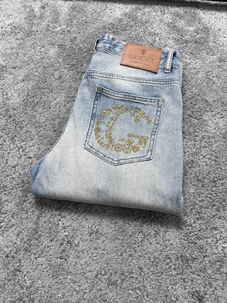 Replica Dolce & Gabbana Denim - Light blue regular-fit stretch jeans with rips Multicolor male