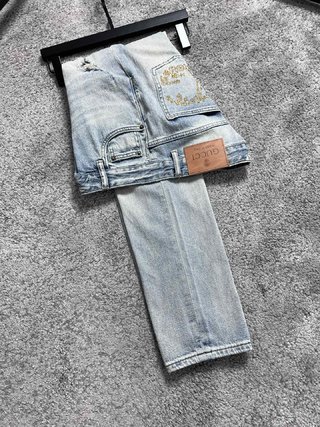 Replica Dolce & Gabbana Denim - Light blue regular-fit stretch jeans with rips Multicolor male