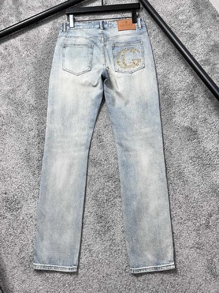 Replica Dolce & Gabbana Denim - Light blue regular-fit stretch jeans with rips Multicolor male